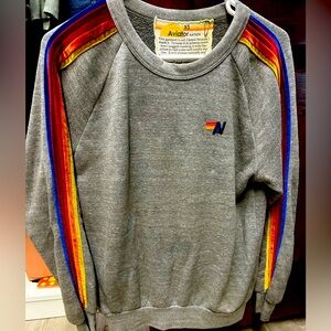 COPY - Aviator nation velvet striped sweatshirt